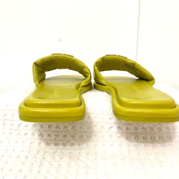 Tory Burch double -T leather sport slide sandals in lime color Size 9M - Picture 16 of 16